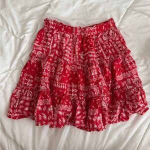 Nicole Miller Red and Cream Blouse